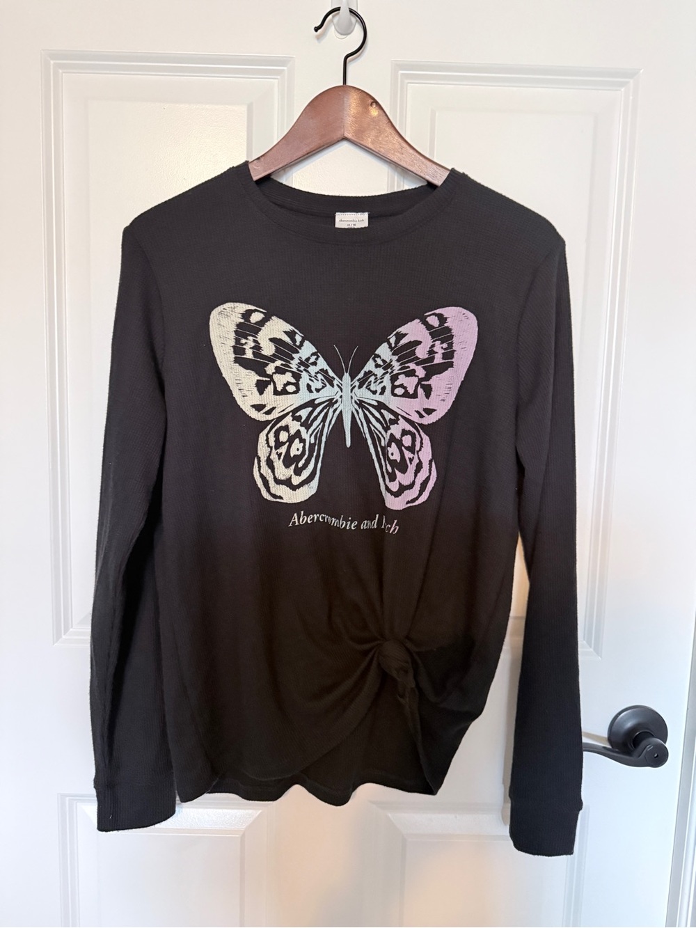 abercrombie kids Black Ribbed Top with Label